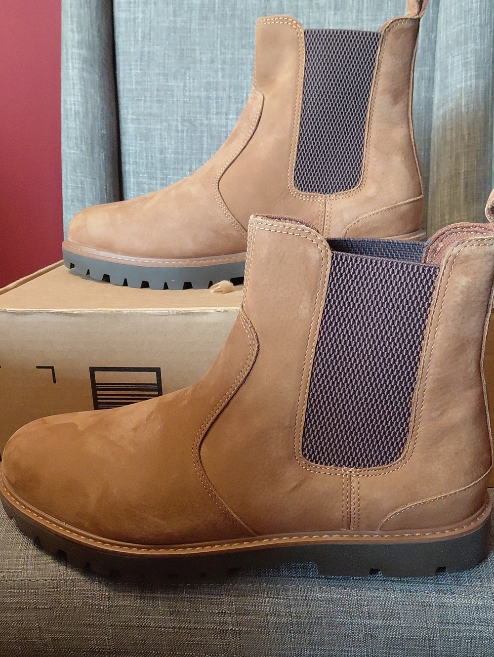 Toms Griffin Men's Brown Leather Chelsea Boots Size 12